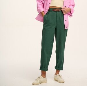 Lucy & Yak Addison Tapered Twill Jeans in Posy Green